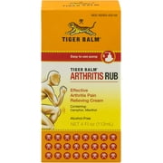 Tiger Balm Arthritis Rub Pain Relieving Cream (Pack of 2) with Camphor, Menthol, Cajuput Oil, Cassia Oil, Clove Oil and Mint Oil, Easy-to-Use Arthritis-Friendly Pump, 4 oz