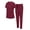 Burgundy, variant on Women's Essential Scrub Top and Pant Cool Stretch Jogger Scrub Set (3X-Large, True Hunter Green)