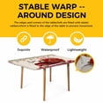 thumbnail image 4 of Valentine's Day Table Cloths for 4 Foot Rectangle Tables, Red Plaid Truck Love Roses Leaves Beige Patio Waterproof Elastic Fitted Tablecloths, Washable Rectangular Table Cover for Camping, 4 of 8