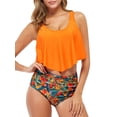thumbnail image 1 of Women Two Pieces Swimsuit Ruffles Print Bikini Set Bathing Suits Swimwear, 1 of 8