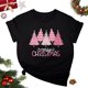 thumbnail image 1 of Fiudx Camisetas para Mujer Blusa de Manga Corta con Estampado de Moda para Mujer, Divertida Camiseta con Cuello Redondo, 1 of 3