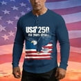 thumbnail image 2 of Usa 250th Anniversary Merchandise, 4th of July Shirts for Men Patriotic Long Sleeve Tops Eagle Print Shirt Button Up Henley Pullover, 2 of 7