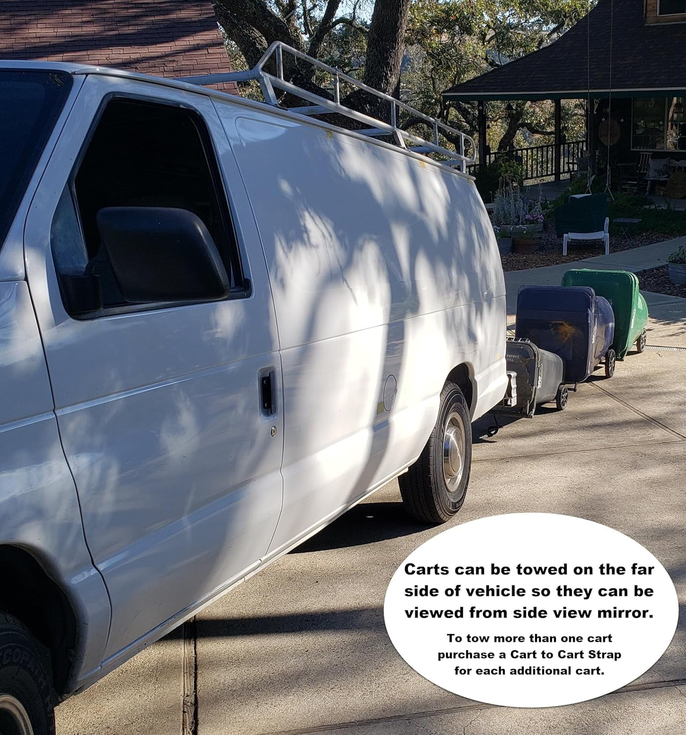 Trash Trainer Cart Hauler Strap for Garbage & Recycling Cans | Hitch-Free Utility Towing Connector System