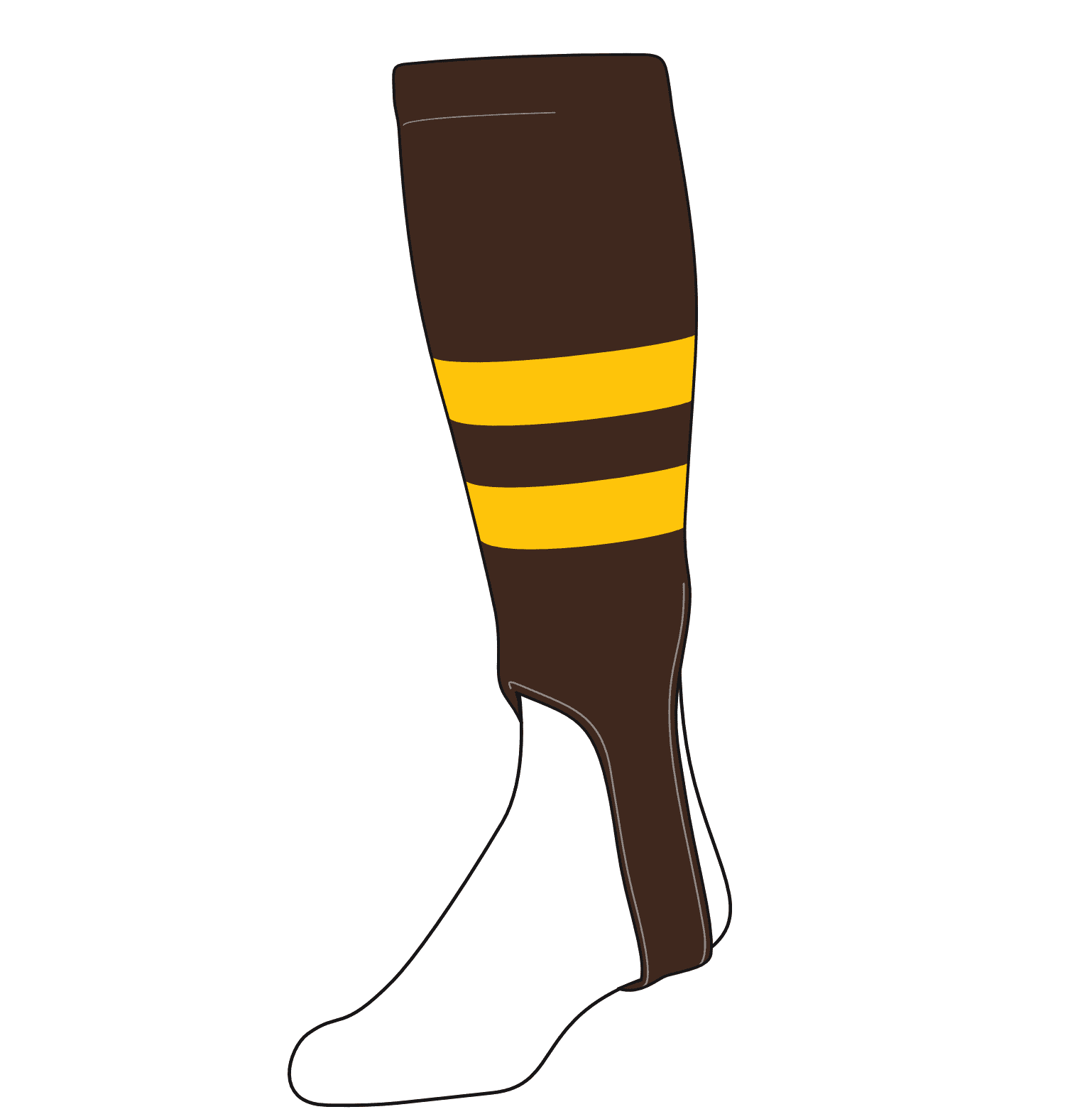 TCK Baseball Stirrups Large (300G, 5in) Brown, Gold, Brown
