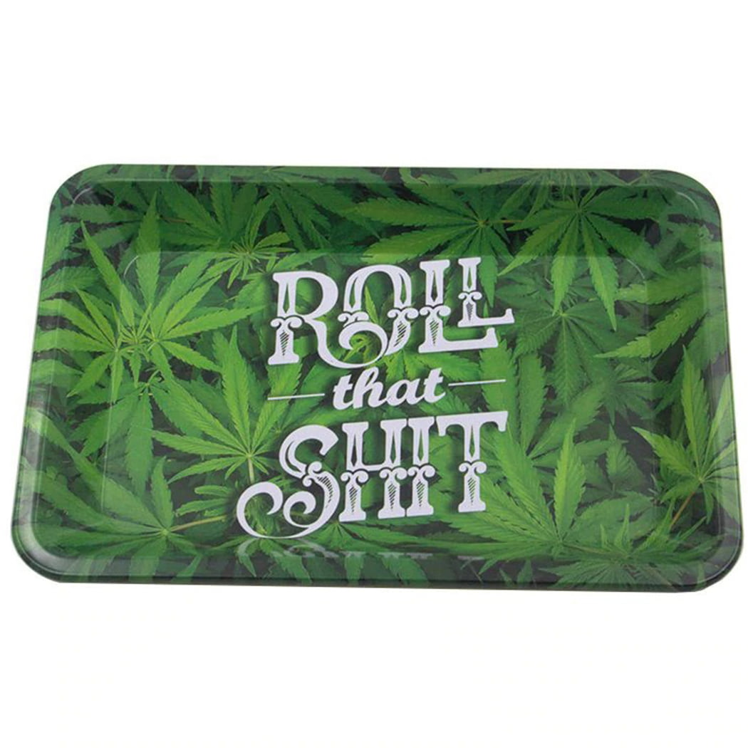 Cannabis Rolling Tray Wood Art Patterned Plywood Tray Catchall Tray