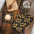 thumbnail image 5 of Black Sunflower Kitchen Oven Mitt and Pot Holder Sets 4 Pcs for Baking, Cooking and Grilling, Heat Resistant Up To 392 °F, 5 of 7