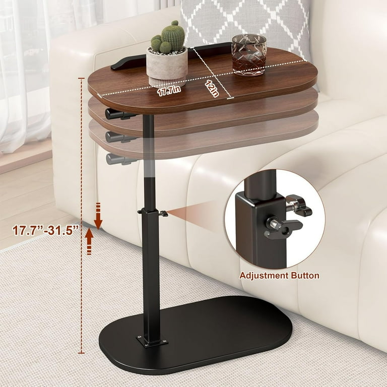Adjustable Height C Shaped Side Table, 360°Swivel & Flip Top Adjustable Height C Shaped Side Table, 360°Swivel & Flip Top