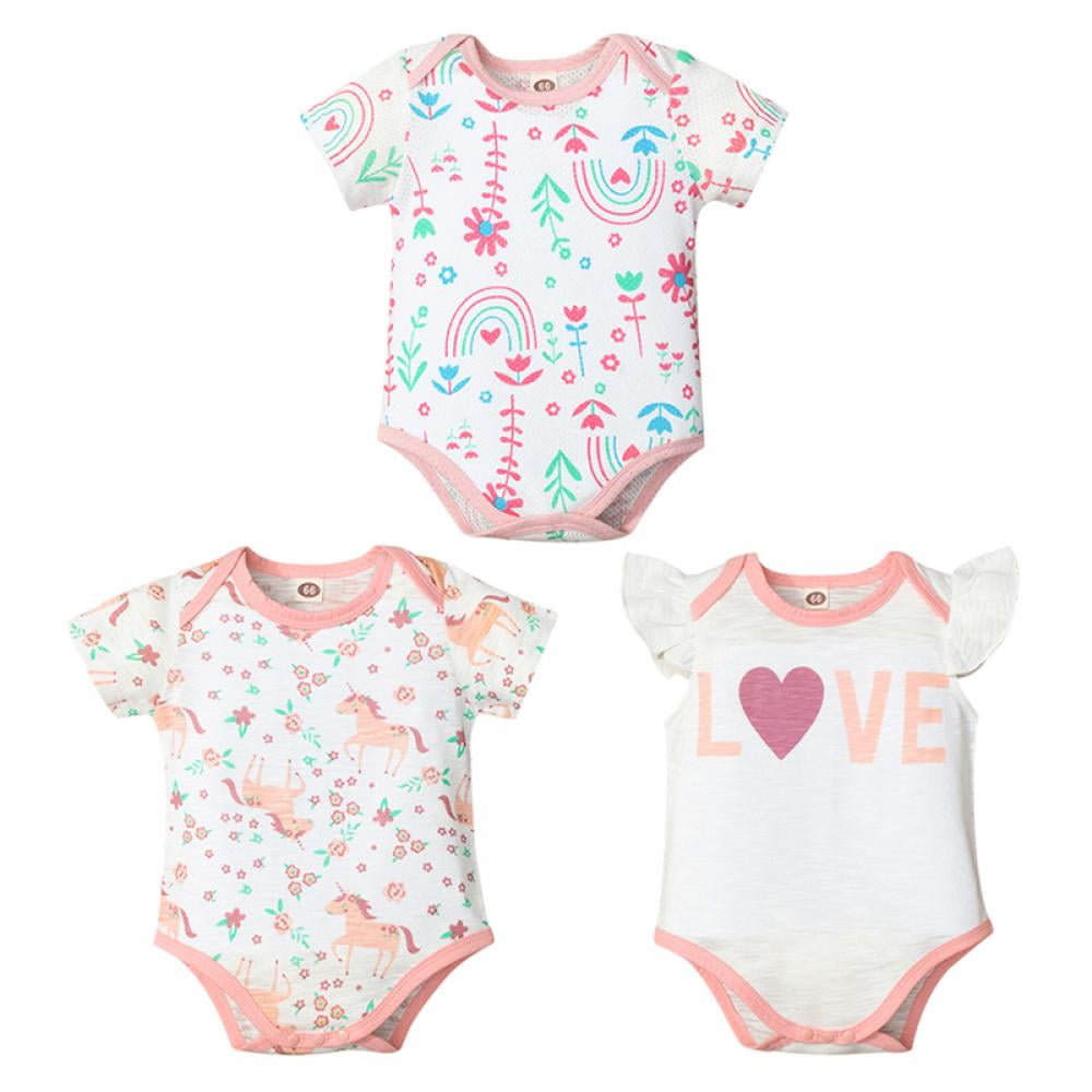 Baby Onesies Geometric Avocado 100% Cotton Newborn Baby Clothes Cute Short Sleeve Bodysuit