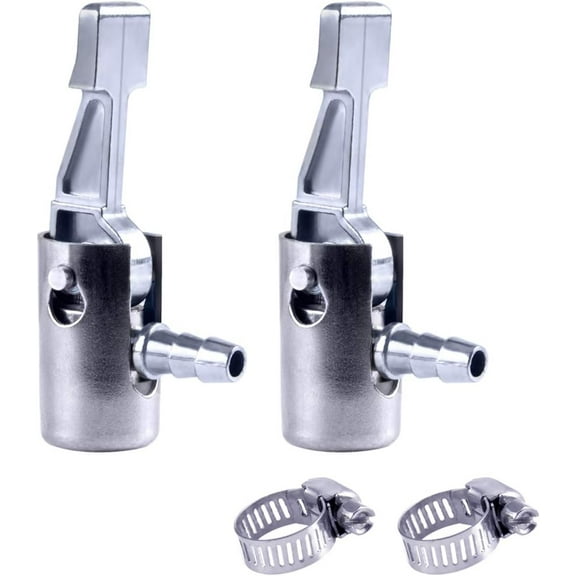 1/4" Lock On All Metal Air Chuck,Mini Air Compressor Portable Tire Inflator Tire Chuck, Hose End with Barb Connector for Hose Repair Inflate Chuck-2Pack
