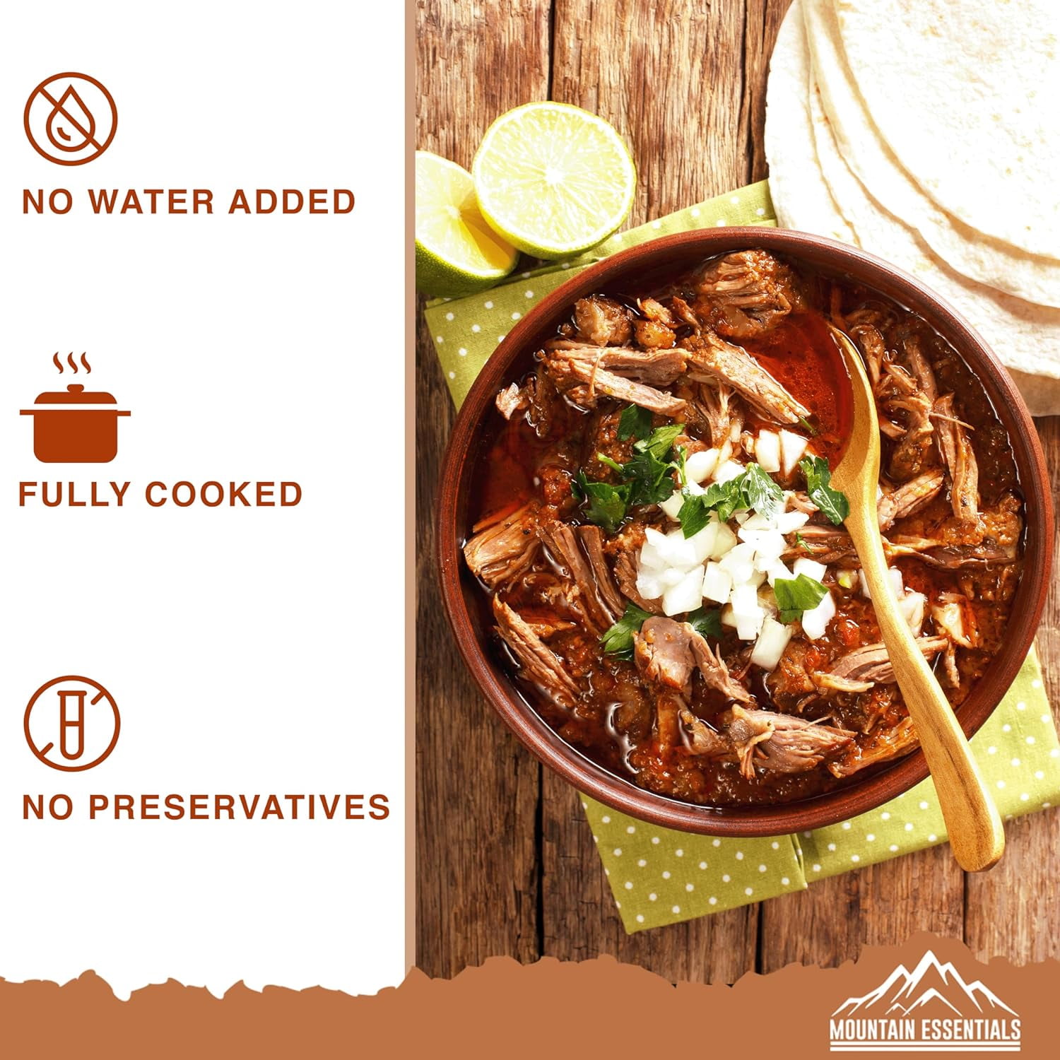 (Pack of 12) MOUNTAIN ESSENTIALS All Natural Fully Cooked Ready to Eat Canned Beef 28 Oz Gluten Free | No Carbs | No Water Added | No Artificial Ingredients