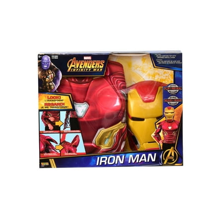 Deluxe Iron Man Flip N' Reveal Dress Up Halloween Costume Set