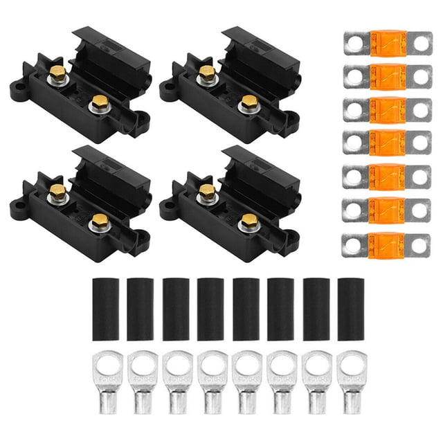 Kenally Paquete de 4 coches, barcos, 1 en 1, 12/24 V, bloque de fusibles, vehículos, camiones, faros, distribución de energía, Type4 NO4
