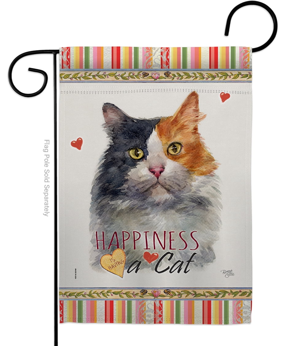 Cat Long Hair Dilute Calico Happiness Garden Flag Animals 13 X18.5  Double-Sided Decorative Vertical Flags House Decoration Small Banner Yard  Gift - Walmart.com
