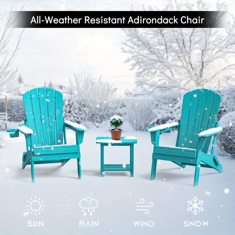 Awoutwood Folding Adirondack Chair, Weather-Resistant Plastic