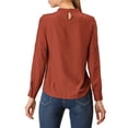 thumbnail image 3 of Women's Embroidery Floral Crew Neck Boho Peasant Blouse, 3 of 7