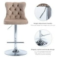thumbnail image 6 of ODUSE-DAILY Velvet Swivel Bar Stools Set of 4 with Upholstered Back, 25-33 Inch Height Adjustable, Bar Chairs for Counter Height Bar Height Kitchen Island Pub (4Pcs, Silver Base, Khaki), 6 of 12