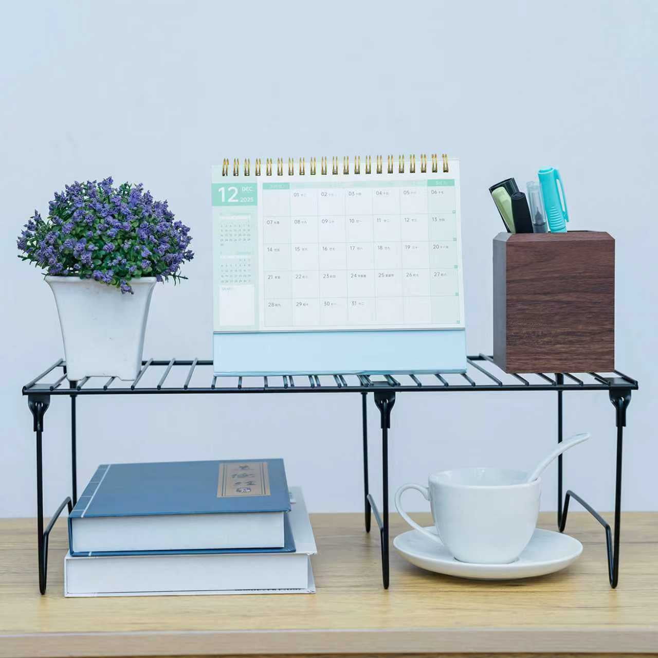 1/2-Piece Set freezer shelf,Stackable Cabinet Organizer Shelves,Foldable Pantry Shelf,Plate, Dish,Rustproof Metal Storage Organizer