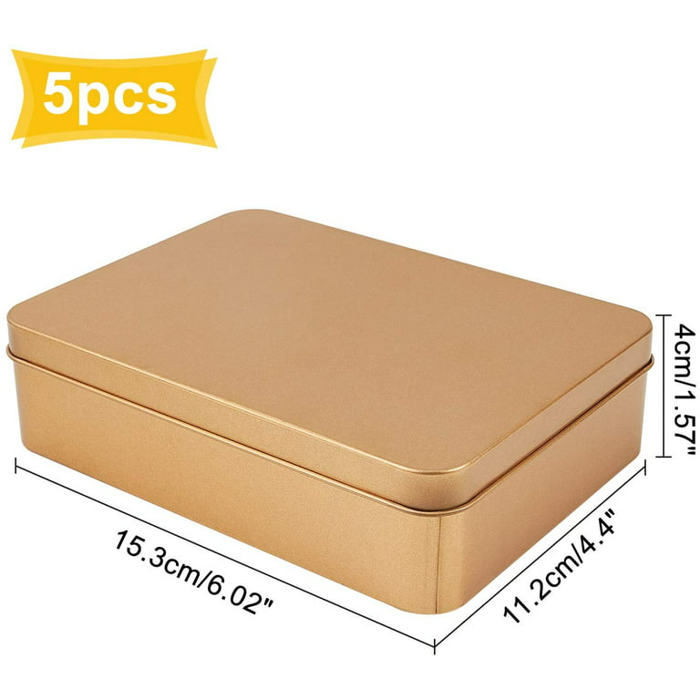 8 Pieces Containers With Lids, Small Storage Box, Mini Portable Tin Boxes  With Clear Window Lid, Tin Metal Tins Container Rectangular For Sweets  Gifts, Beads, Jewellery Accessories (11 X 7.5 X 6 Cm)
