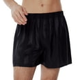 thumbnail image 6 of Onimisc Men's Silky Satin Boxers Shorts Elastic Waist Underwear Pajama Bottom Shorts with Button Fly, 3 Pack, 6 of 8
