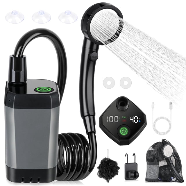Spopal de ducha portátil de larga duración, 6000 mAh, recargable