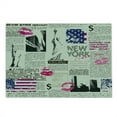 thumbnail image 2 of United States Cutting Board, Newspaper New York Sketchy of Liberty and Texts Lipstick Vintage, Decorative Tempered Glass Cutting and Serving Board, Large Size, Multicolor, by Ambesonne, 2 of 5