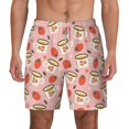 thumbnail image 2 of Goofa Floral Mugs And Strawberries Printed Men's Swim Trunks Board Shorts Quick Dry Mens Swimming Trunks with Compression Liner,Breathable Fit Hawaii Beach Shorts-Large, 2 of 9