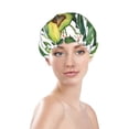 thumbnail image 3 of Easygdp Watercolor Green Tropical Shower Caps for Women, Double Waterproof Layers Shower Cap, Quick Drying Bath Hair Cap Reusable, 3 of 9
