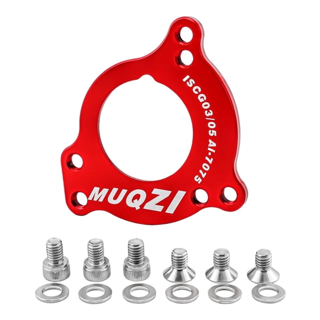 bedienty Adaptateur de Guide de Vélo Iscg 03 et 05 Conversion avec Boulons CNC Rouge Rouge 68.3x67.9x35.4x4mm