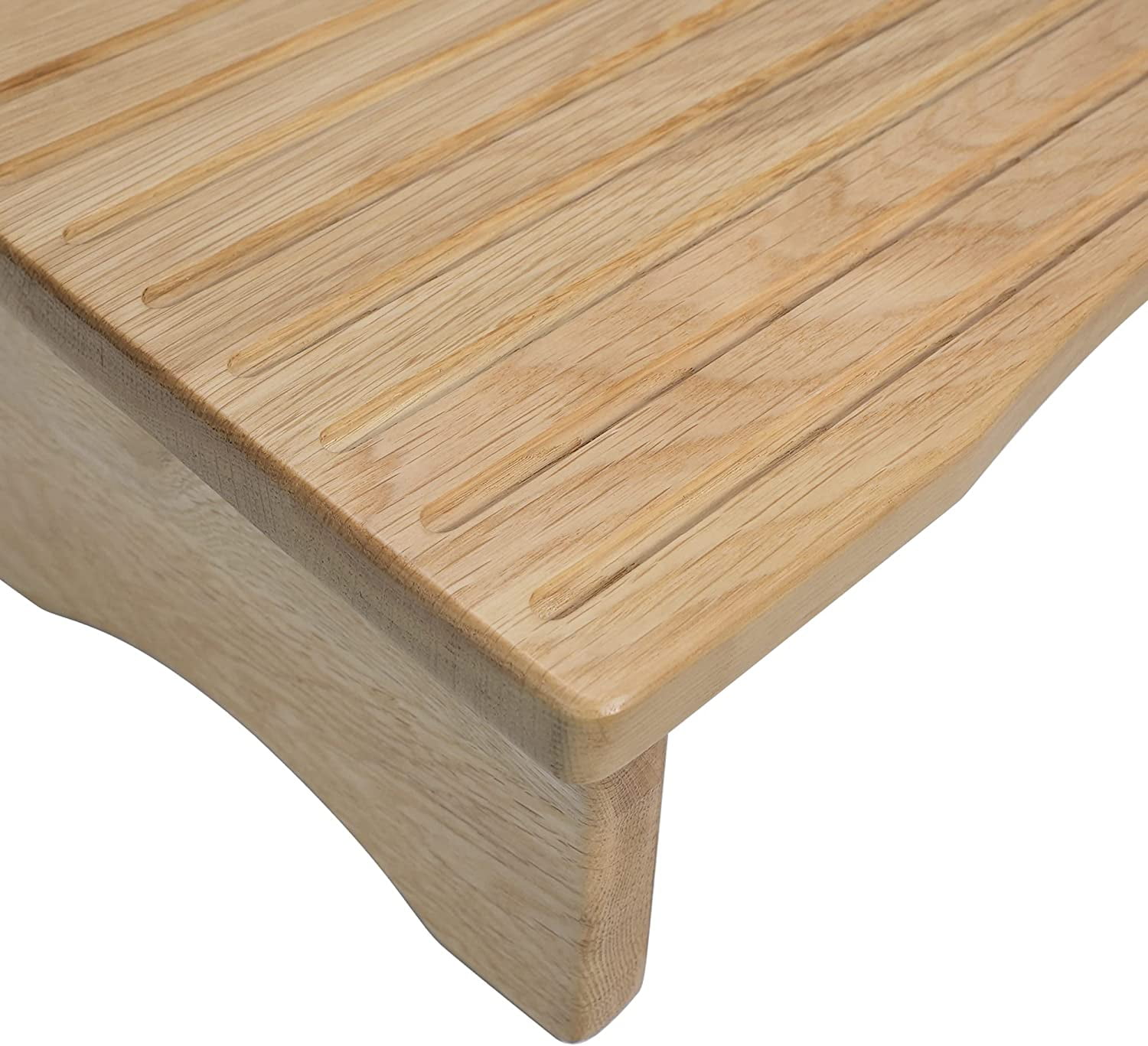 Natural Wood Under-Desk Ergonomic Footrest, Angled Posture Support