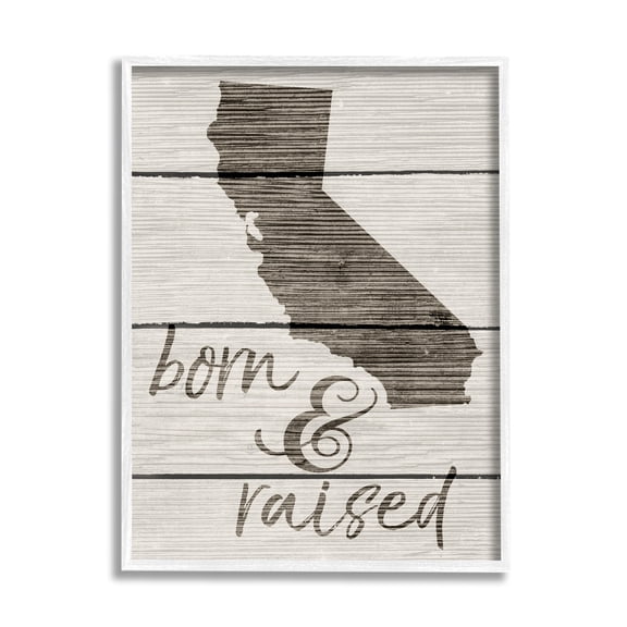 Stupell Industries Born And Raised California , 11 x 14,Design by Daphne Polselli