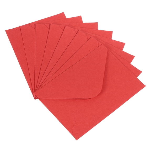 REGALWOVEN Mini Envelopes, Mini Present Card Business Card Envelope for Greeting Wedding Red