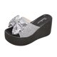 thumbnail image 1 of Amzcrzy Zapatos de mujer,Zapatos de mujer,Zapatillas de mujer, Zapatos de mujer con tacón inclinado, lentejuelas y lazo de suela gruesa con zapatillas de playa transpirables Sandalias Mujer Zapatilla, 1 of 6