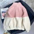 thumbnail image 4 of Hoodies for Women Thick Long Sleeve Color Block Full Zip Up Hooded Sweatshirt Loose Casual Fall Winter Warm Jackets, 4 of 7