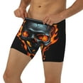 thumbnail image 3 of Rateoe Flame Metal Skull Print Men’s Underwear Boxer Briefs Soft Comfortable Underwear Boxer Briefs, Long Leg Briefs,Anti-chafing Boxer Briefs, 3 of 7
