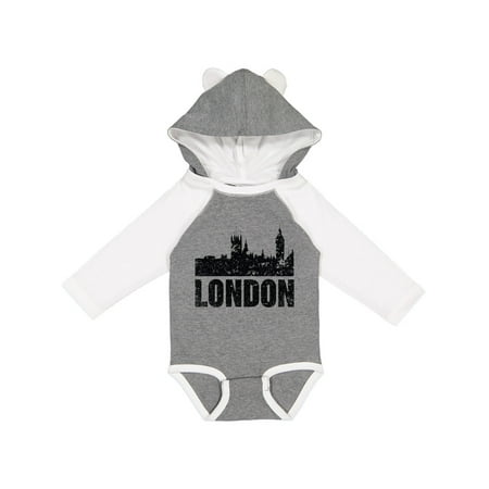 

Inktastic London England City Skyline with Grunge Gift Baby Boy or Baby Girl Long Sleeve Bodysuit