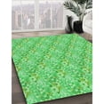 thumbnail image 3 of Ahgly Company Machine Washable Indoor Square Transitional Neon Green Area Rugs, 8' Square, 3 of 7