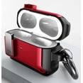 thumbnail image 5 of Secure-Click Series for Apple Airpods Pro Case, Nakedcellphone Rugged Hybrid Protective Cover with Carabiner Keychain Clip and Lock Closure for Airpods Pro Console (2019) - Red, 5 of 8
