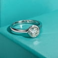 thumbnail image 4 of AnuClub Moissanite Engagement Rings, 1/2/3 CT Bezel Setting Round Solitaire Promise Rings in 14K White Gold Plated Sterling Silver, Anniversary Rings for Women, 4 of 9