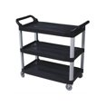 thumbnail image 1 of FixtureDisplays Chariot de Service Alimentaire 330 Lb Capaticy Chariot Utilitaire à 3 Tablettes Plateau de Rangement à Transfert par Pression Chariot d'Outils Mobile 33 X 17 X 38 Pouces Extérieur Dimensions 18002, 1 of 9