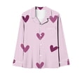 thumbnail image 2 of Pisexur Womens Pajama Sets High Quality Healthy Fabric Pj Set Cute Heart Print Long Sleeve Button Down Shirt With Long Pants & Valentine Day Casual Printed Womens Pajamas, 2 of 3