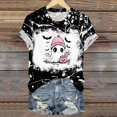 thumbnail image 2 of LYEAA Halloween T-Shirts for Women Short Sleeve Crew Neck Regular Straight Cuff Casual Wear Ghost Holiday Clothes Black S, 2 of 5
