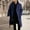 Navy, variant on Mens Double Breasted Trench Coat Winter Wool Blend Pea Coat Oversized Warm Lapel Work Business Jacket Overcoat