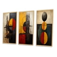 thumbnail image 3 of Designart "Belgian Conversations Geometric Abstraction I" Modern Geometric Framed Wall Art Set Of 3 - Gold Abstract Geometric Frame Canvas Set For Living Room Decor, 3 of 6