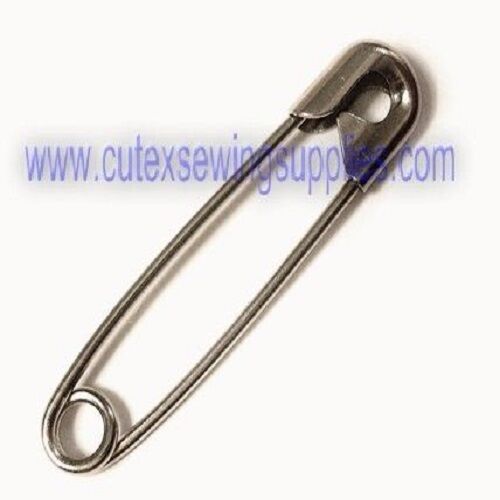 Nickel Plated Steel Safety Pins 100 Pcs (11/16")