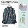 thumbnail image 5 of Alien Rocket Deep Blue Pattern Backpack for School, Cute School Bag with Adjustable Shoulder Straps and Padded Back, 15.3"x11"x7.1", 5 of 5