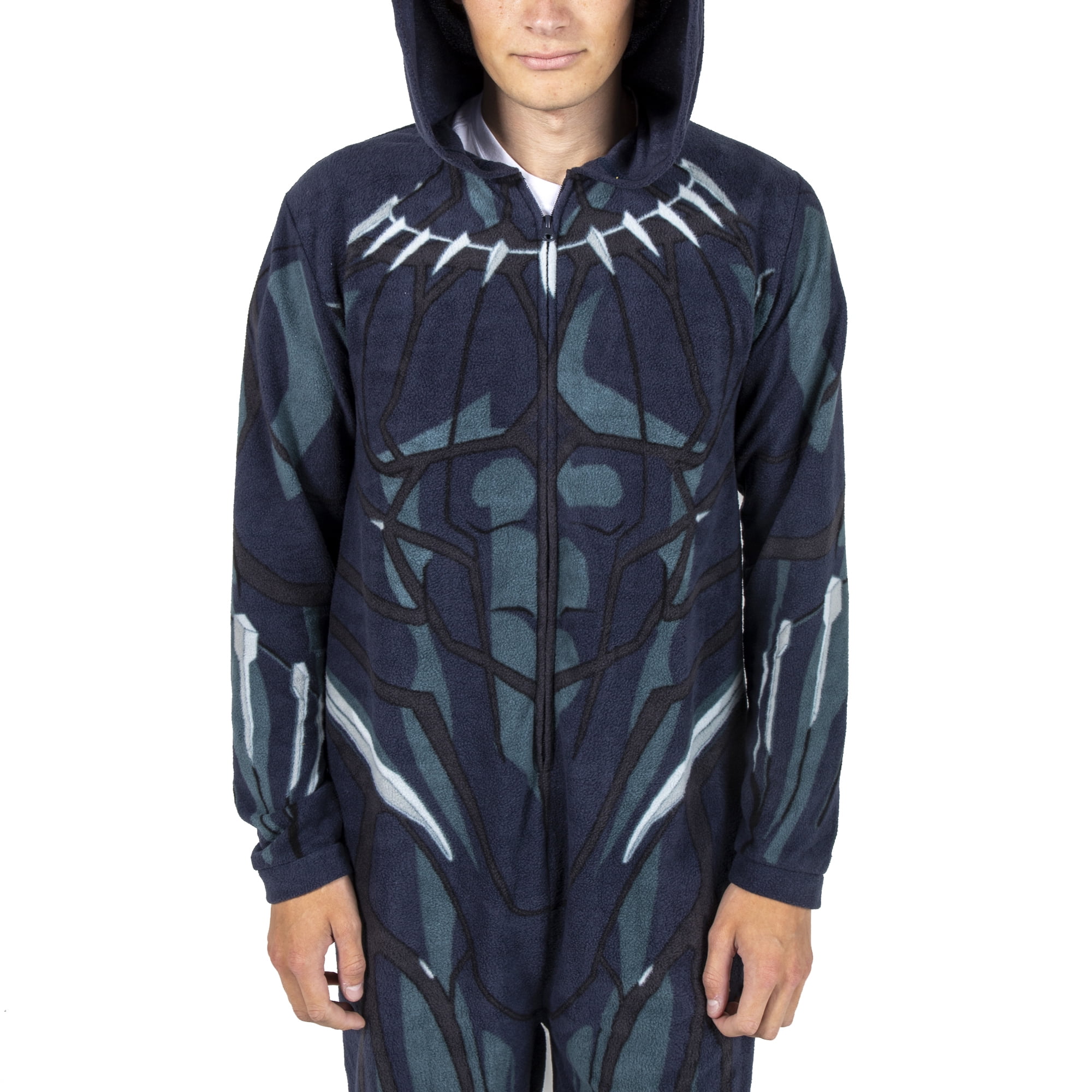 Marvel Black Panther Men s Hooded Union Suit With Leg Hem XL