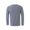 thumbnail image 3 of INSPIRE CHIC T-Shirt pour Homme à Rayures Col Ras du Cou Manches Longues Chandail Haut 42 Bleu Marine, 3 of 8