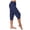 Navy, variant on Womens Capri Sweatpants Drawstring Waist Cropped Yoga Joggers Casual Loose Lounge Bermuda Trousers with Pockets (Navy, XL)