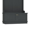 thumbnail image 6 of 64" Hall Tree with Storage, 4-in-1 Entryway Bench with Coat Rack and Top Shelf, Freestanding Wooden Hall Tree with Storage Shoe Bench for Entryway, Hallway, Black, 6 of 9