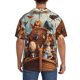 thumbnail image 3 of Balery Animal Filled Noahs Ark Camisa Casual de Manga Corta con Botones para Hombre, Texturizada, Estilo Cubano, para Playa, Verano-Large, 3 of 5